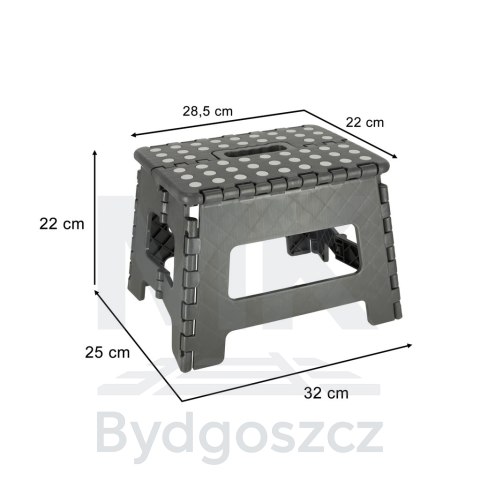 Stołek taboret składany antypoślizgowy 22cm ciemny szary Stołek taboret składany antypoślizgowy 22cm ciemny szary