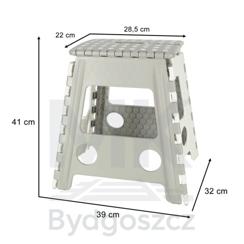 Stołek taboret składany antypoślizgowy wysoki 39cm jasny szary Stołek taboret składany antypoślizgowy wysoki 39cm jasny szary
