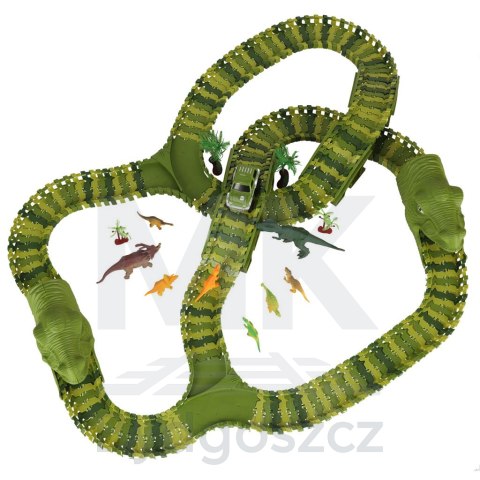 Tor wyścigowy dinozaury samochody XXL TRACK 240 elementów Tor wyścigowy dinozaury samochody XXL TRACK 240 elementów