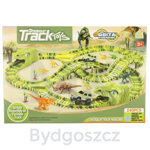 Tor wyścigowy dinozaury samochody XXL TRACK 240 elementów Tor wyścigowy dinozaury samochody XXL TRACK 240 elementów