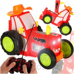 Traktor ciągnik zdalnie sterowany na pilota RC skaczący tańczący dźwięk czerwony