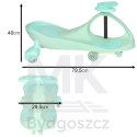 Jeździk grawitacyjny LED Swing Fix S3 świecące koła miętowy