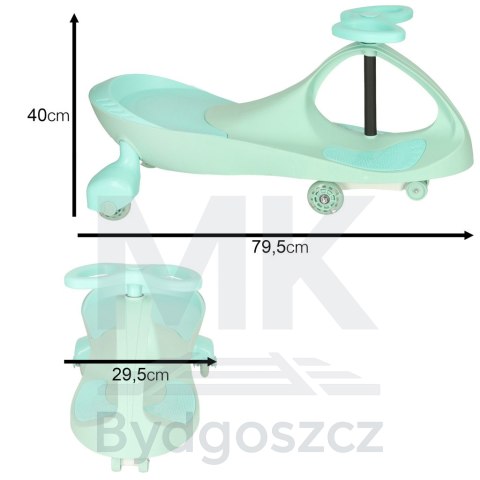 Jeździk grawitacyjny LED Swing Fix S3 świecące koła miętowy Jeździk grawitacyjny LED Swing Fix S3 świecące koła miętowy