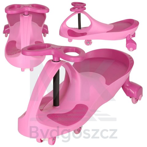 Jeździk grawitacyjny LED Swing Fix S3 świecące koła różowy