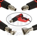 KAFUWELL Opalarka elektryczna z regulacja tempratury 0-600 st. C przepływ powietrza 300-500 l/min + 4 wymienne końcówki 1850W