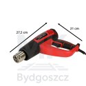 KAFUWELL Opalarka elektryczna z regulacja tempratury 0-600 st. C przepływ powietrza 300-500 l/min + 4 wymienne końcówki 1850W