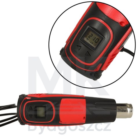 KAFUWELL Opalarka elektryczna z regulacja tempratury 0-600 st. C przepływ powietrza 300-500 l/min + 4 wymienne końcówki 1850W KAFUWELL Opalarka elektryczna z regulacja tempratury 0-600 st. C przepływ powietrza 300-500 l/min + 4 wymienne końcówki 1850W