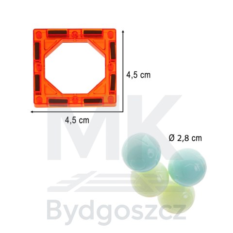 Klocki magnetyczne konstrukcyjne marble tor kulkowy świecący 49 elementów Klocki magnetyczne konstrukcyjne marble tor kulkowy świecący 49 elementów