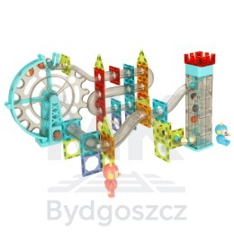 Klocki magnetyczne magnetic sticks marble tor kulkowy z dźwiękiem muzyką grający 118 elementów