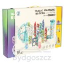 Klocki magnetyczne magnetic sticks marble tor kulkowy z dźwiękiem muzyką grający 118 elementów