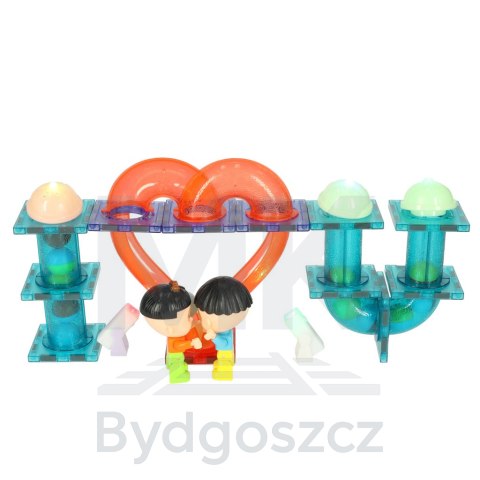 Klocki magnetyczne marble tor kulkowy świecący 202 elementy Klocki magnetyczne marble tor kulkowy świecący 202 elementy