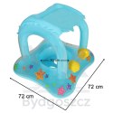 Kółko do pływania dla niemowląt koło pontonik dla dzieci dmuchany z siedziskiem z daszkiem max 24kg 3lata 72 cm