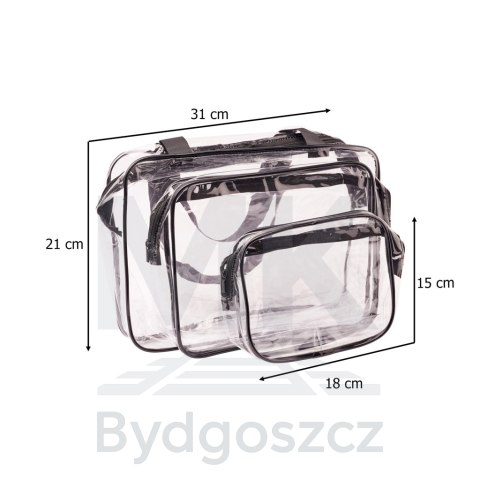 Kosmetyczka przezroczysta transparentna podróżna organizer do samolotu 3 sztuki Kosmetyczka przezroczysta transparentna podróżna organizer do samolotu 3 sztuki
