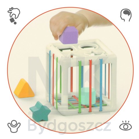Kostka sensoryczna elastyczna układanka sorter kształtów zabawka wtykana 11 el. Kostka sensoryczna elastyczna układanka sorter kształtów zabawka wtykana 11 el.