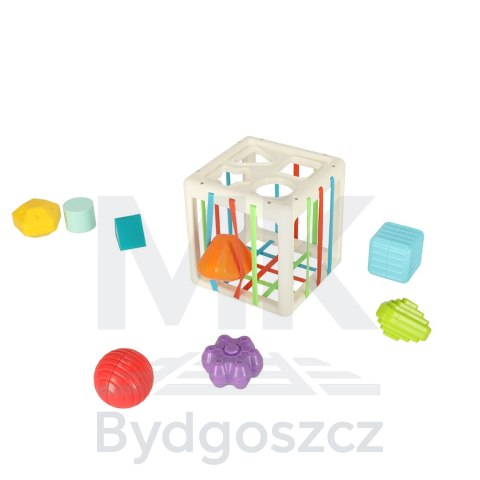 Kostka sensoryczna elastyczna układanka sorter kształtów zabawka wtykana 11 el. Kostka sensoryczna elastyczna układanka sorter kształtów zabawka wtykana 11 el.