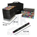 Markery dwustronne mazaki alkoholowe w etui 120 + podstawka