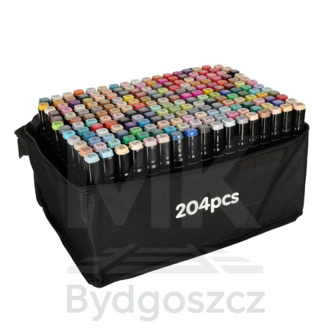 Markery dwustronne mazaki alkoholowe w etui 204 + podstawka Markery dwustronne mazaki alkoholowe w etui 204 + podstawka