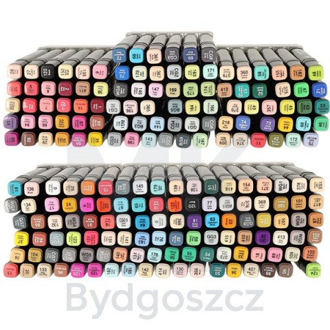 Markery dwustronne mazaki alkoholowe w etui 204 + podstawka Markery dwustronne mazaki alkoholowe w etui 204 + podstawka