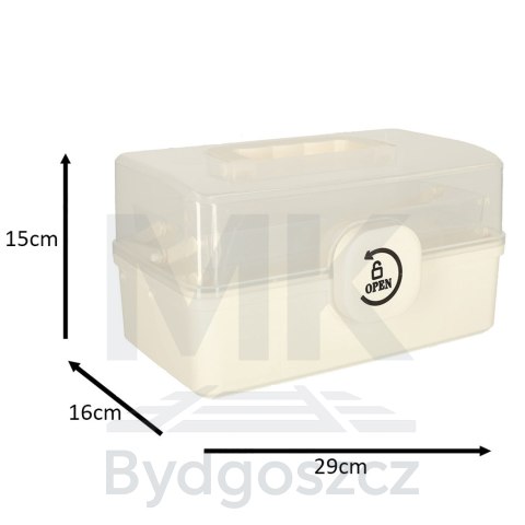 Organizer na leki pojemnik pudełko kasetka apteczka duży XL na zamek skrzynka 29x16x15cm Organizer na leki pojemnik pudełko kasetka apteczka duży XL na zamek skrzynka 29x16x15cm