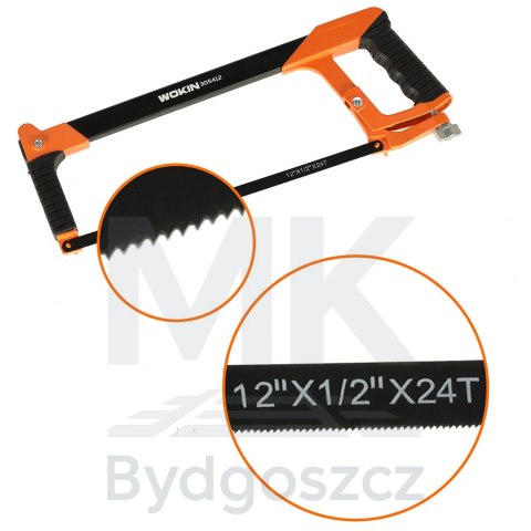 Piła ręczna brzeszczot do metalu kabłąkowa aluminiowy uchwyt regulacja ostrza 300 mm WOKIN Piła ręczna brzeszczot do metalu kabłąkowa aluminiowy uchwyt regulacja ostrza 300 mm WOKIN