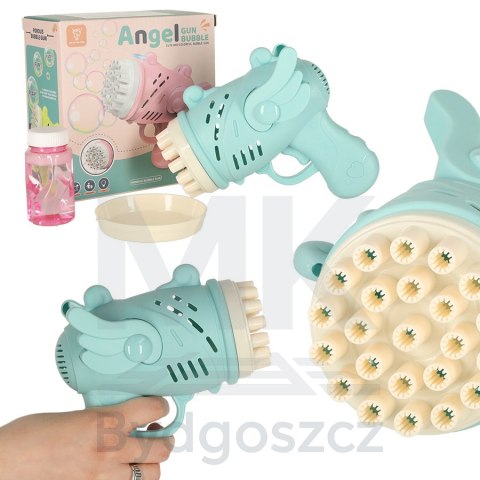 Pistolet do baniek mydlanych bańki mydlane ze skrzydłami niebieski Pistolet do baniek mydlanych bańki mydlane ze skrzydłami niebieski