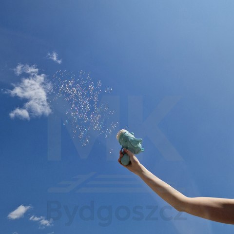 Pistolet do baniek mydlanych bańki mydlane ze skrzydłami niebieski Pistolet do baniek mydlanych bańki mydlane ze skrzydłami niebieski