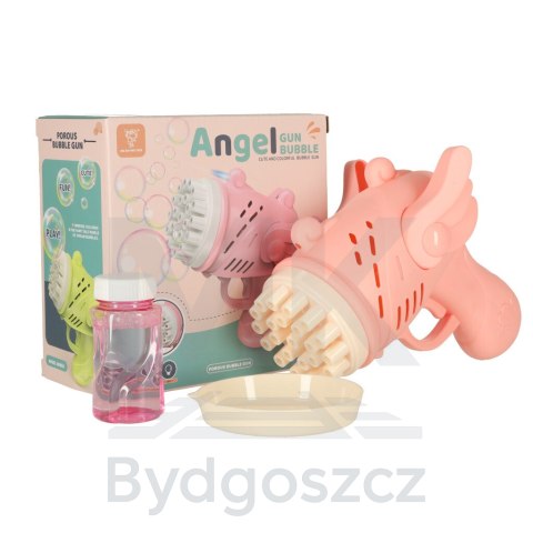 Pistolet do baniek mydlanych bańki mydlane ze skrzydłami różowy Pistolet do baniek mydlanych bańki mydlane ze skrzydłami różowy