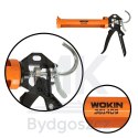 Pistolet wyciskacz do silikonu akrylu kleju kartuszy mas obrotowy korpus 360 255mm WOKIN