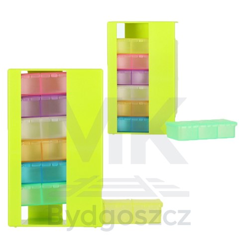 Pudełko organizer na leki na tabletki kasetka 7 dni 3 pory dnia 4 języki Pudełko organizer na leki na tabletki kasetka 7 dni 3 pory dnia 4 języki