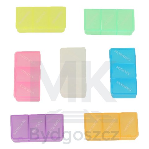 Pudełko organizer na leki na tabletki kasetka 7 dni 3 pory dnia 4 języki Pudełko organizer na leki na tabletki kasetka 7 dni 3 pory dnia 4 języki