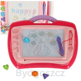 Tablica magnetyczna tablet do rysowania znikopis stempelki różowy XL