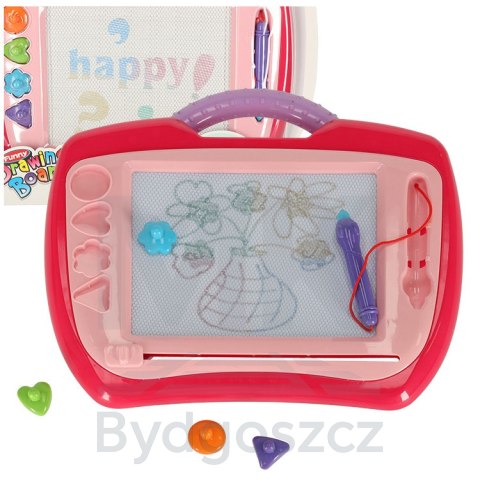 Tablica magnetyczna tablet do rysowania znikopis stempelki różowy XL