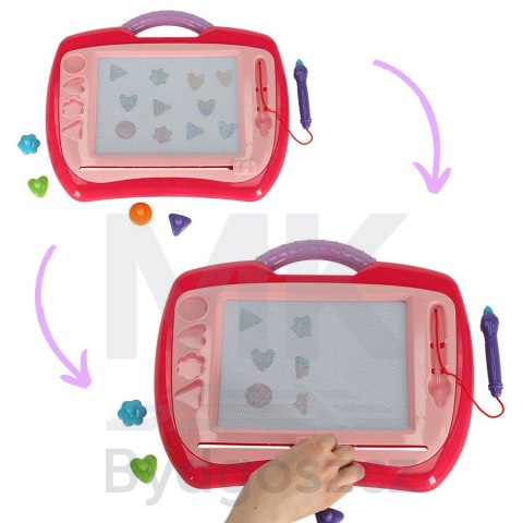 Tablica magnetyczna tablet do rysowania znikopis stempelki różowy XL Tablica magnetyczna tablet do rysowania znikopis stempelki różowy XL