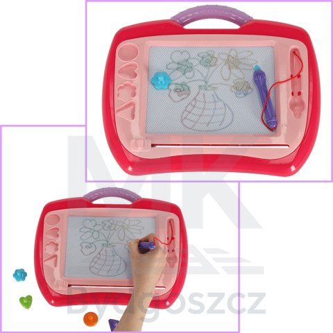 Tablica magnetyczna tablet do rysowania znikopis stempelki różowy XL Tablica magnetyczna tablet do rysowania znikopis stempelki różowy XL
