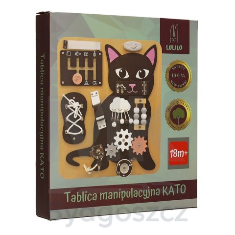 Tablica manipulacyjna sensoryczna Kotek LULILO KICIAO Tablica manipulacyjna sensoryczna Kotek LULILO KICIAO