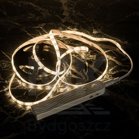 Taśma LED na baterie USB czujnik ruchu 2M ciepły biały Taśma LED na baterie USB czujnik ruchu 2M ciepły biały