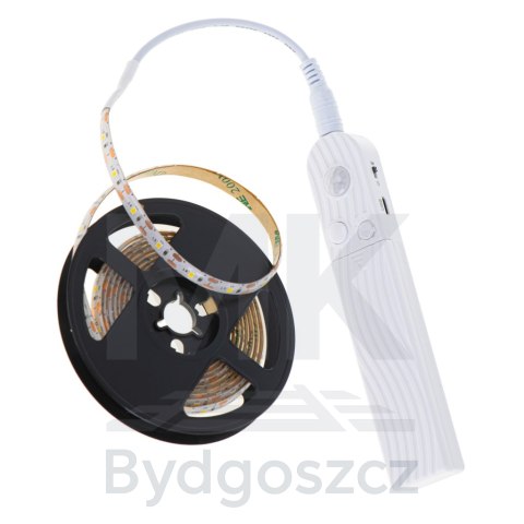Taśma LED na baterie USB czujnik ruchu 2M zimny biały Taśma LED na baterie USB czujnik ruchu 2M zimny biały