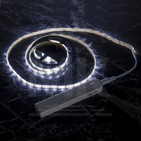 Taśma LED na baterie USB czujnik ruchu 2M zimny biały Taśma LED na baterie USB czujnik ruchu 2M zimny biały