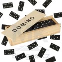 Domino drewniane gra rodzinna edukacyjna z etui klocki z drewna do gry