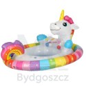 Kółko do pływania dla niemowląt koło pontonik dla dzieci dmuchany z siedziskiem jednorożec max 23kg 3-4lata INTEX 59570