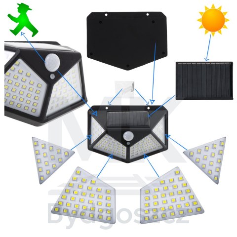 Lampa solarna czujnik ruchu i zmierzchu 100 LED Lampa solarna czujnik ruchu i zmierzchu 100 LED