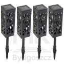 Lampa solarna ogrodowa ażurowa latarenka lamion LED czujnik zmierzchu wbijana 4szt.