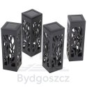 Lampa solarna ogrodowa ażurowa latarenka lamion LED czujnik zmierzchu wbijana 4szt.