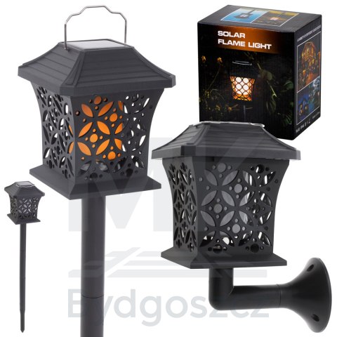 Lampa solarna ogrodowa ażurowa latarenka wisząca wbijana lampion 12 LED Lampa solarna ogrodowa ażurowa latarenka wisząca wbijana lampion 12 LED