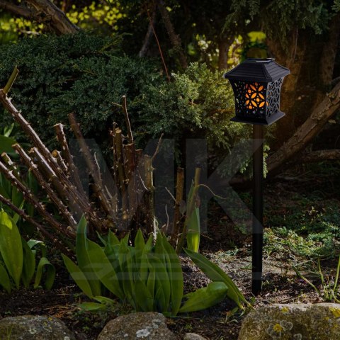 Lampa solarna ogrodowa ażurowa latarenka wisząca wbijana lampion 12 LED Lampa solarna ogrodowa ażurowa latarenka wisząca wbijana lampion 12 LED