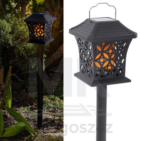 Lampa solarna ogrodowa ażurowa latarenka wisząca wbijana lampion 12 LED Lampa solarna ogrodowa ażurowa latarenka wisząca wbijana lampion 12 LED