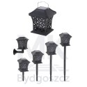 Lampa solarna ogrodowa ażurowa latarenka wisząca wbijana lampion 12 LED