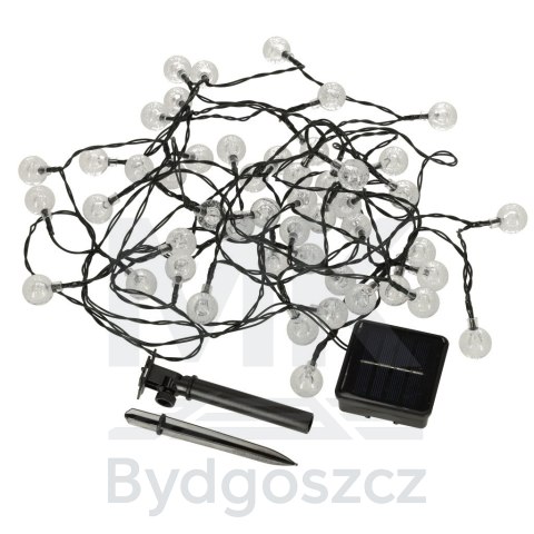 Lampki ogrodowe solarne kulki 7m 50LED ciepły biały Lampki ogrodowe solarne kulki 7m 50LED ciepły biały