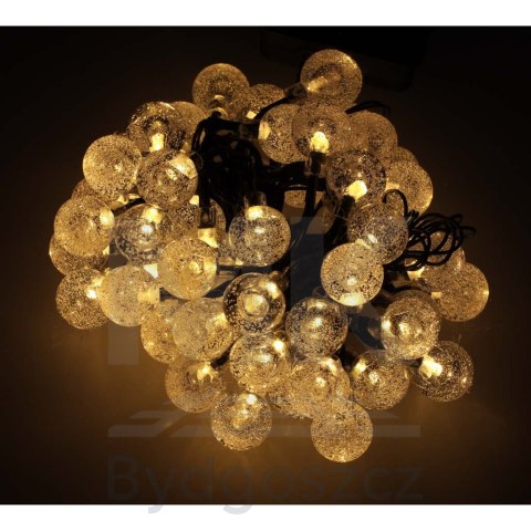 Lampki ogrodowe solarne kulki 7m 50LED ciepły biały Lampki ogrodowe solarne kulki 7m 50LED ciepły biały