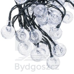 Lampki ogrodowe solarne kulki 7m 50LED zimny biały
